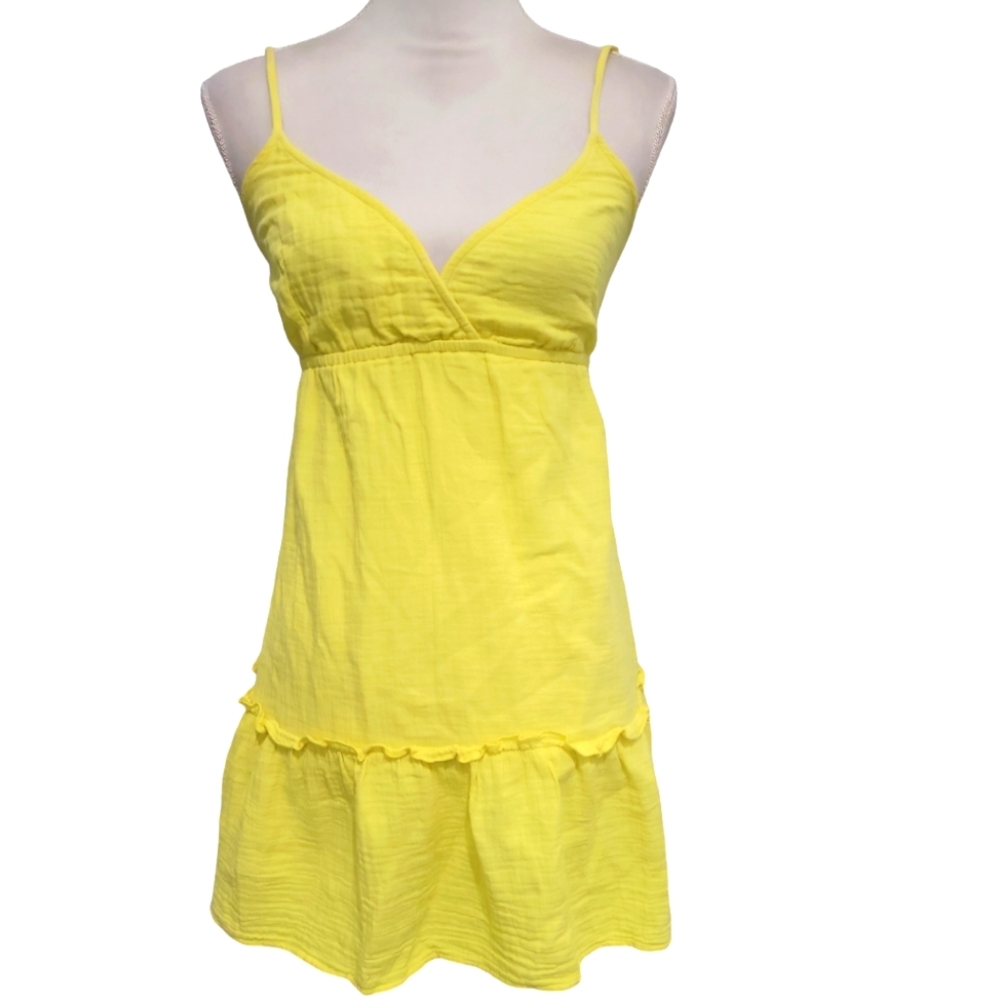 Billabong Wave After Wave Bright Yellow Mini Dress Size Small